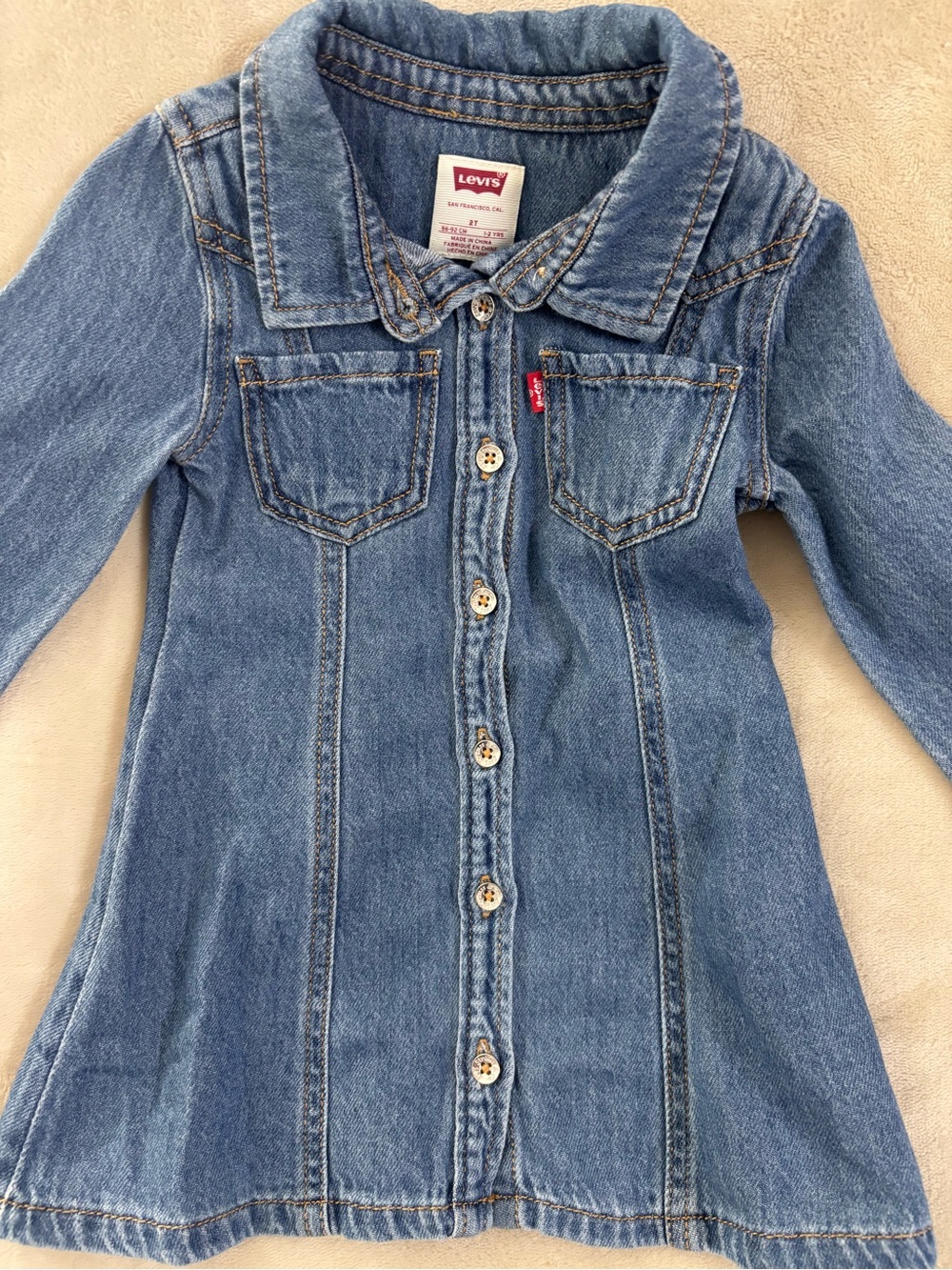 Levi's Kids Light Blue Denim Button-Front dress girls 2 t